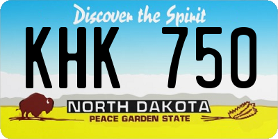 ND license plate KHK750
