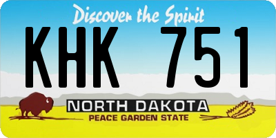 ND license plate KHK751