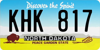 ND license plate KHK817