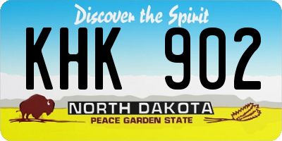 ND license plate KHK902