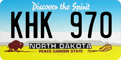 ND license plate KHK970