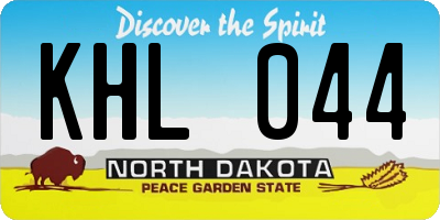 ND license plate KHL044