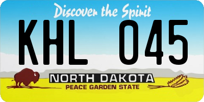 ND license plate KHL045