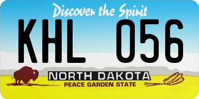 ND license plate KHL056