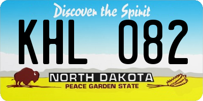 ND license plate KHL082