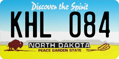 ND license plate KHL084