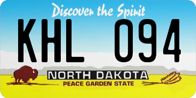 ND license plate KHL094