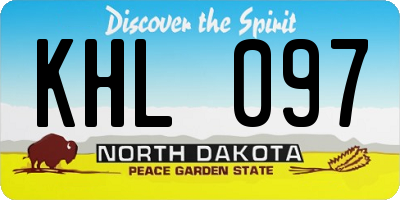 ND license plate KHL097