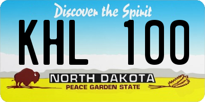 ND license plate KHL100