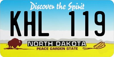 ND license plate KHL119