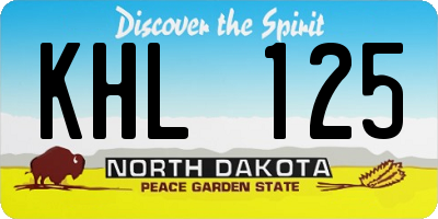 ND license plate KHL125