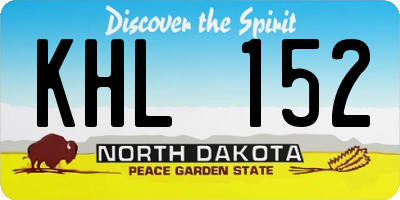 ND license plate KHL152