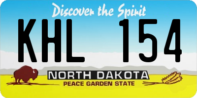 ND license plate KHL154
