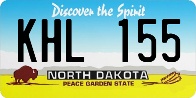 ND license plate KHL155