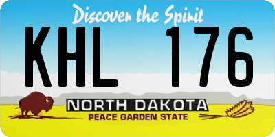 ND license plate KHL176