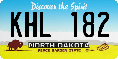 ND license plate KHL182