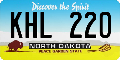 ND license plate KHL220