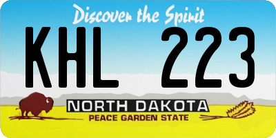 ND license plate KHL223