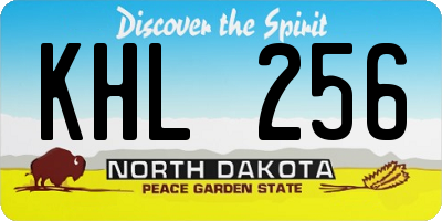 ND license plate KHL256