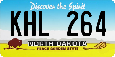 ND license plate KHL264