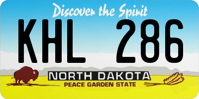 ND license plate KHL286