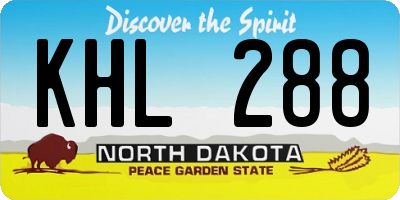 ND license plate KHL288