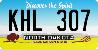 ND license plate KHL307