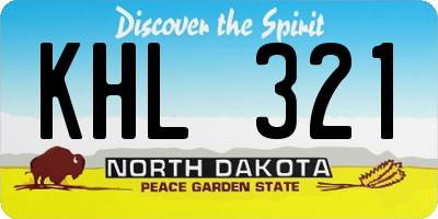 ND license plate KHL321