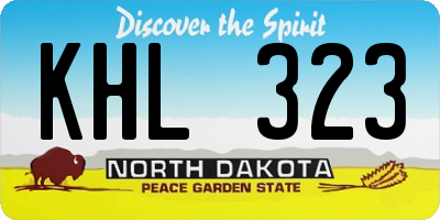 ND license plate KHL323