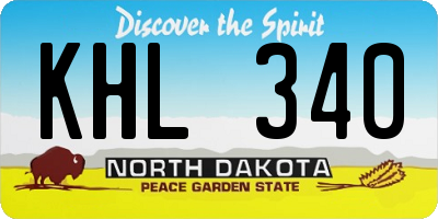 ND license plate KHL340