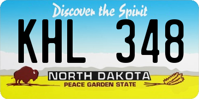 ND license plate KHL348