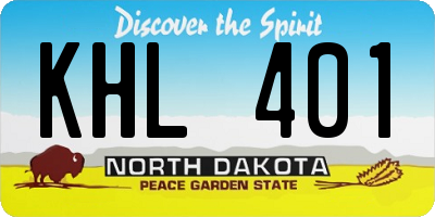 ND license plate KHL401
