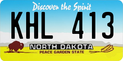 ND license plate KHL413