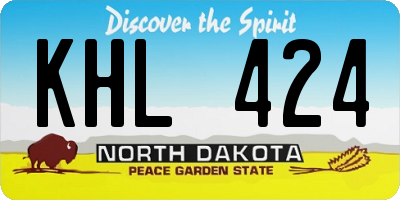 ND license plate KHL424
