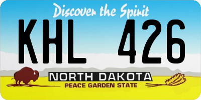 ND license plate KHL426