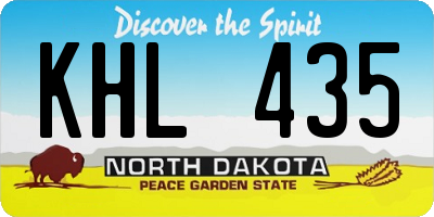 ND license plate KHL435