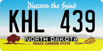 ND license plate KHL439