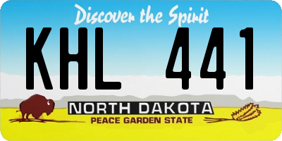 ND license plate KHL441