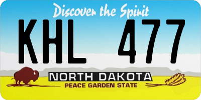ND license plate KHL477