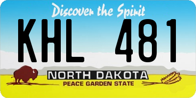 ND license plate KHL481