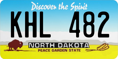 ND license plate KHL482
