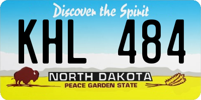 ND license plate KHL484