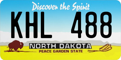 ND license plate KHL488