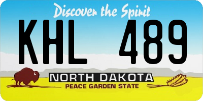 ND license plate KHL489