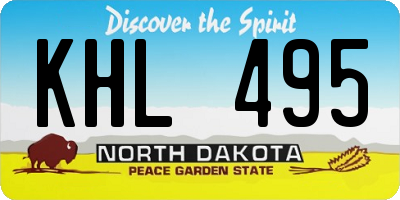 ND license plate KHL495