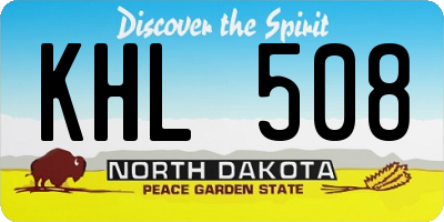 ND license plate KHL508