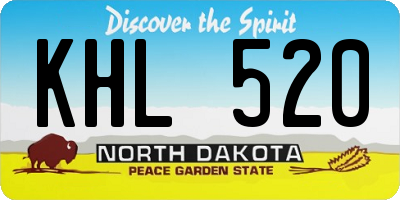 ND license plate KHL520