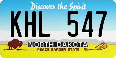ND license plate KHL547