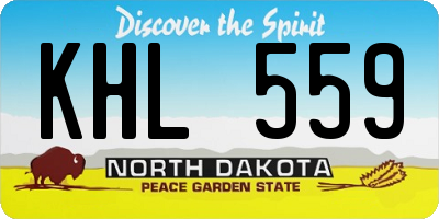 ND license plate KHL559