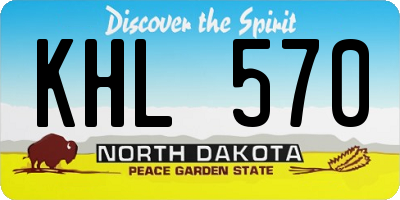 ND license plate KHL570